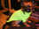 pull chien tricoté main jaune fluo taille 35cm