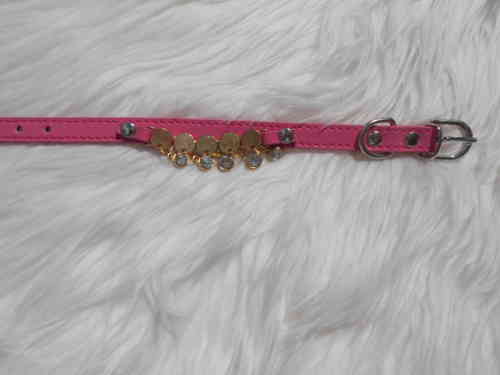 collier chiot rose et strass 2