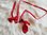 Collier cravate rouge à pois blanc Taille M 23/33cm