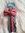 Collier cravate à carreaux rouge Taille M 23/33cm