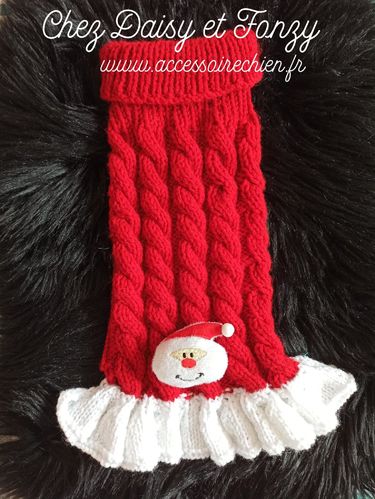 Pull torsades tricot main Noël