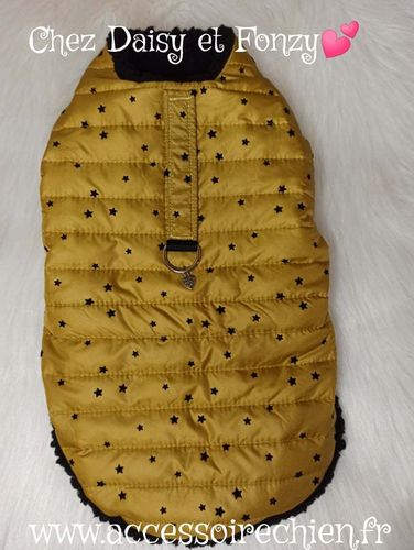 Manteau harnais fait main Collection Hiver modèle Moutarde étoilé