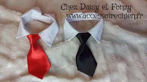 Cravate pour chien rouge ou noir au choix
